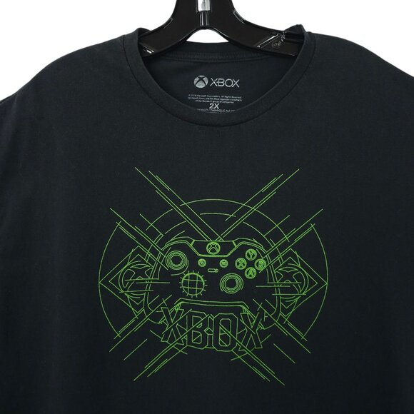 Xbox Neon Green Controller Graphic T Shirt Mens 2X Short Sleeve Ripple Junction - Picture 8 of 15